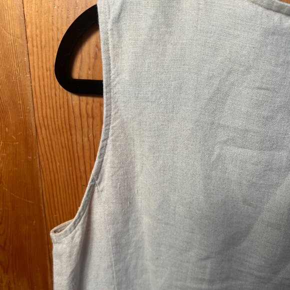 CLOSE OUT SALE: LL Bean Oatmeal/Tan Linen Sleeveless Button Up Dress - Size 10 - Picture 6 of 6